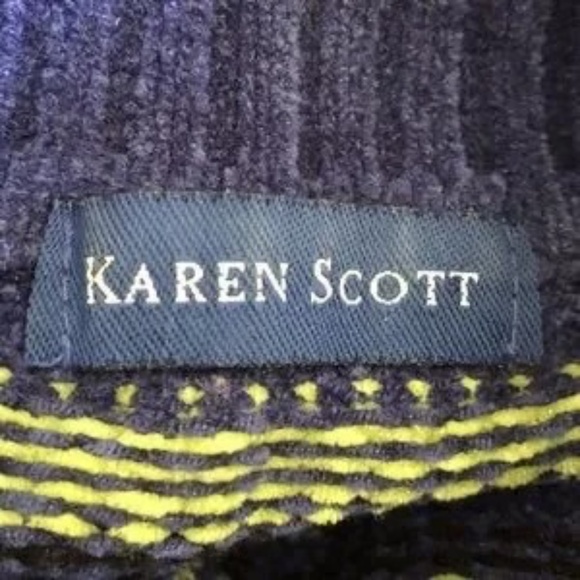 Karen Scott Chenille Sweater Nordic Size Medium Mock Neck - Picture 4 of 5